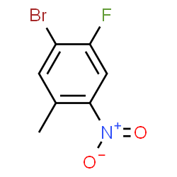 ChemSpider 2D Image | 1-Bromo-2-fluoro-5-methyl-4-nitrobenzene | C7H5BrFNO2