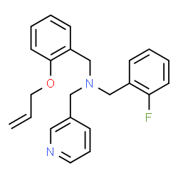 ChemSpider 2D Image | 1-[2-(Allyloxy)phenyl]-N-(2-fluorobenzyl)-N-(3-pyridinylmethyl)methanamine | C23H23FN2O