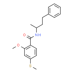 ChemSpider 2D Image | 2-Methoxy-4-(methylsulfanyl)-N-(4-phenyl-2-butanyl)benzamide | C19H23NO2S