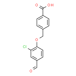 ChemSpider 2D Image | 4-[(2-Chloro-4-formylphenoxy)methyl]benzoic acid | C15H11ClO4
