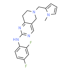 ChemSpider 2D Image | N-(2,4-Difluorophenyl)-6-[(1-methyl-1H-pyrrol-2-yl)methyl]-5,6,7,8-tetrahydropyrido[4,3-d]pyrimidin-2-amine | C19H19F2N5