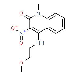 ChemSpider 2D Image | 4-(2-Methoxy-ethylamino)-1-methyl-3-nitro-1H-quinolin-2-one | C13H15N3O4