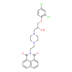 ChemSpider 2D Image | 2-(2-{4-[3-(2,4-Dichlorophenoxy)-2-hydroxypropyl]-1-piperazinyl}ethyl)-1H-benzo[de]isoquinoline-1,3(2H)-dione | C27H27Cl2N3O4