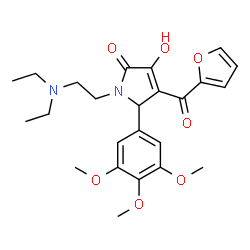 ChemSpider 2D Image | 1-[2-(Diethylamino)ethyl]-4-(2-furoyl)-3-hydroxy-5-(3,4,5-trimethoxyphenyl)-1,5-dihydro-2H-pyrrol-2-one | C24H30N2O7