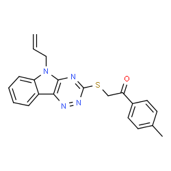 ChemSpider 2D Image | 2-(9-Allyl-9H-1,3,4,9-tetraaza-fluoren-2-ylsulfanyl)-1-p-tolyl-ethanone | C21H18N4OS