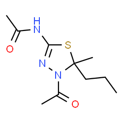 ChemSpider 2D Image | N-(4-Acetyl-5-methyl-5-propyl-4,5-dihydro-1,3,4-thiadiazol-2-yl)acetamide | C10H17N3O2S