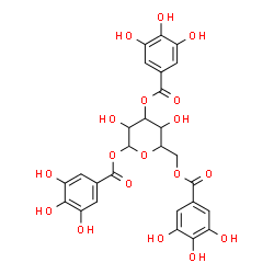 ChemSpider 2D Image | 1,3,6-Tris-O-(3,4,5-trihydroxybenzoyl)hexopyranose | C27H24O18