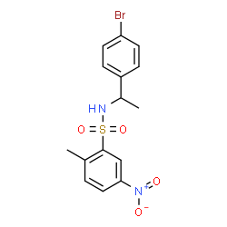 ChemSpider 2D Image | N-[1-(4-Bromophenyl)ethyl]-2-methyl-5-nitrobenzenesulfonamide | C15H15BrN2O4S