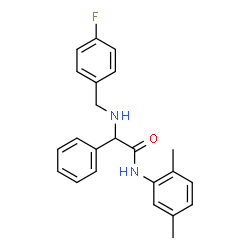 ChemSpider 2D Image | N-(2,5-Dimethylphenyl)-2-[(4-fluorobenzyl)amino]-2-phenylacetamide | C23H23FN2O