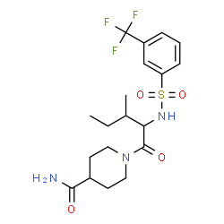 ChemSpider 2D Image | 1-(N-{[3-(Trifluoromethyl)phenyl]sulfonyl}isoleucyl)-4-piperidinecarboxamide | C19H26F3N3O4S