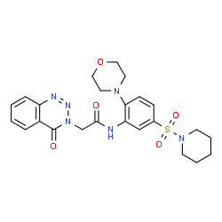 ChemSpider 2D Image | N-[2-(4-Morpholinyl)-5-(1-piperidinylsulfonyl)phenyl]-2-(4-oxo-1,2,3-benzotriazin-3(4H)-yl)acetamide | C24H28N6O5S