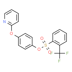 ChemSpider 2D Image | 4-(2-Pyridinyloxy)phenyl 2-(trifluoromethyl)benzenesulfonate | C18H12F3NO4S