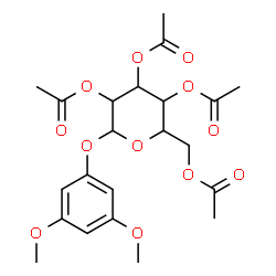 ChemSpider 2D Image | 3,5-Dimethoxyphenyl 2,3,4,6-tetra-O-acetylhexopyranoside | C22H28O12