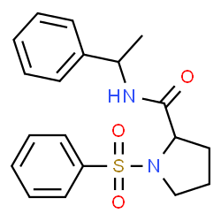 ChemSpider 2D Image | N-(1-Phenylethyl)-1-(phenylsulfonyl)prolinamide | C19H22N2O3S