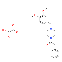 ChemSpider 2D Image | 1-[4-(3-Ethoxy-4-methoxybenzyl)-1-piperazinyl]-2-phenylethanone ethanedioate (1:1) | C24H30N2O7