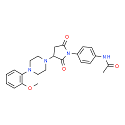 ChemSpider 2D Image | N-(4-{3-[4-(2-Methoxyphenyl)-1-piperazinyl]-2,5-dioxo-1-pyrrolidinyl}phenyl)acetamide | C23H26N4O4