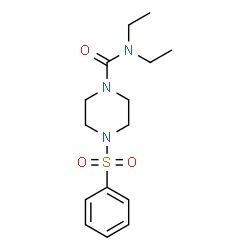 ChemSpider 2D Image | N,N-Diethyl-4-(phenylsulfonyl)-1-piperazinecarboxamide | C15H23N3O3S