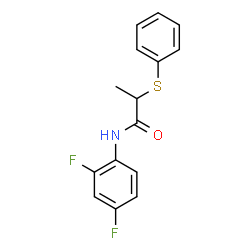 ChemSpider 2D Image | N-(2,4-Difluorophenyl)-2-(phenylsulfanyl)propanamide | C15H13F2NOS