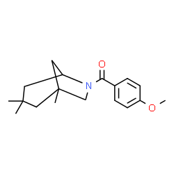 ChemSpider 2D Image | (4-Methoxyphenyl)(1,3,3-trimethyl-6-azabicyclo[3.2.1]oct-6-yl)methanone | C18H25NO2
