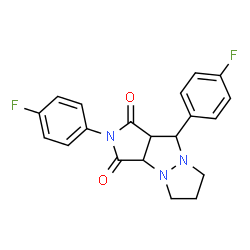 ChemSpider 2D Image | 2,9-Bis(4-fluorophenyl)tetrahydro-5H-pyrazolo[1,2-a]pyrrolo[3,4-c]pyrazole-1,3(2H,3aH)-dione | C20H17F2N3O2