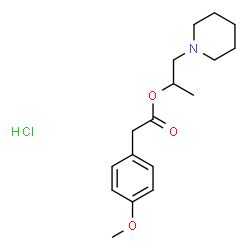 ChemSpider 2D Image | 1-(1-Piperidinyl)-2-propanyl (4-methoxyphenyl)acetate hydrochloride (1:1) | C17H26ClNO3
