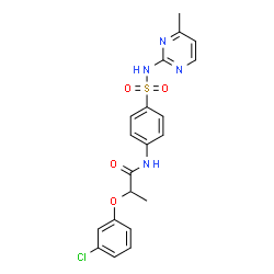 ChemSpider 2D Image | 2-(3-Chlorophenoxy)-N-{4-[(4-methyl-2-pyrimidinyl)sulfamoyl]phenyl}propanamide | C20H19ClN4O4S