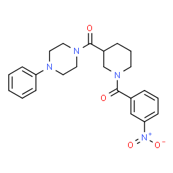 ChemSpider 2D Image | [1-(3-Nitrobenzoyl)-3-piperidinyl](4-phenyl-1-piperazinyl)methanone | C23H26N4O4