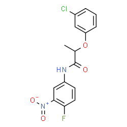 ChemSpider 2D Image | 2-(3-Chlorophenoxy)-N-(4-fluoro-3-nitrophenyl)propanamide | C15H12ClFN2O4