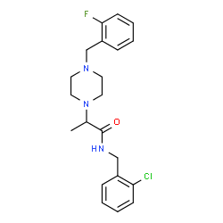ChemSpider 2D Image | N-(2-Chlorobenzyl)-2-[4-(2-fluorobenzyl)-1-piperazinyl]propanamide | C21H25ClFN3O