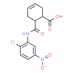 ChemSpider 2D Image | 6-[(2-Chloro-5-nitrophenyl)carbamoyl]-3-cyclohexene-1-carboxylic acid | C14H13ClN2O5