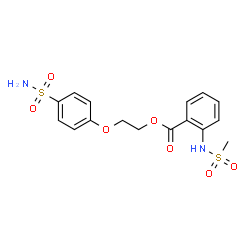 ChemSpider 2D Image | 2-(4-Sulfamoylphenoxy)ethyl 2-[(methylsulfonyl)amino]benzoate | C16H18N2O7S2