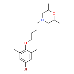 ChemSpider 2D Image | 4-[4-(4-Bromo-2,6-dimethylphenoxy)butyl]-2,6-dimethylmorpholine | C18H28BrNO2