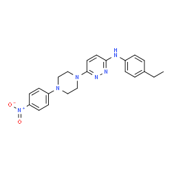ChemSpider 2D Image | N-(4-Ethylphenyl)-6-[4-(4-nitrophenyl)-1-piperazinyl]-3-pyridazinamine | C22H24N6O2