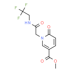 ChemSpider 2D Image | Methyl 6-oxo-1-{2-oxo-2-[(2,2,2-trifluoroethyl)amino]ethyl}-1,6-dihydro-3-pyridinecarboxylate | C11H11F3N2O4