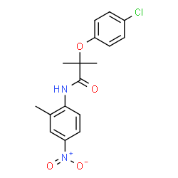 ChemSpider 2D Image | 2-(4-Chlorophenoxy)-2-methyl-N-(2-methyl-4-nitrophenyl)propanamide | C17H17ClN2O4