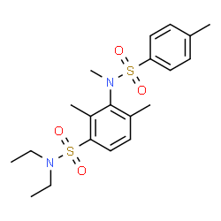 ChemSpider 2D Image | N,N-Diethyl-2,4-dimethyl-3-{methyl[(4-methylphenyl)sulfonyl]amino}benzenesulfonamide | C20H28N2O4S2