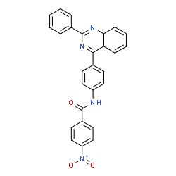 ChemSpider 2D Image | 4-Nitro-N-[4-(2-phenyl-4a,8a-dihydro-4-quinazolinyl)phenyl]benzamide | C27H20N4O3