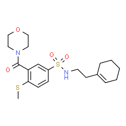 ChemSpider 2D Image | N-[2-(1-Cyclohexen-1-yl)ethyl]-4-(methylsulfanyl)-3-(4-morpholinylcarbonyl)benzenesulfonamide | C20H28N2O4S2