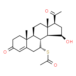 ChemSpider 2D Image | 15beta-Hydroxy-7alpha-mercapto-pregn-4-ene-3,20-dione 7-acetate | C23H32O4S