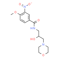 ChemSpider 2D Image | N-[2-Hydroxy-3-(4-morpholinyl)propyl]-4-methoxy-3-nitrobenzamide | C15H21N3O6