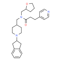 ChemSpider 2D Image | N-{[1-(2,3-Dihydro-1H-inden-2-yl)-4-piperidinyl]methyl}-3-(4-pyridinyl)-N-(tetrahydro-2-furanylmethyl)propanamide | C28H37N3O2