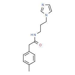 ChemSpider 2D Image | N-[3-(1H-Imidazol-1-yl)propyl]-2-(4-methylphenyl)acetamide | C15H19N3O