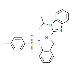 ChemSpider 2D Image | N-(2-{[(1-Isopropyl-1H-benzimidazol-2-yl)amino]methyl}phenyl)-4-methylbenzenesulfonamide | C24H26N4O2S