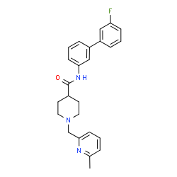 ChemSpider 2D Image | N-(3'-Fluoro-3-biphenylyl)-1-[(6-methyl-2-pyridinyl)methyl]-4-piperidinecarboxamide | C25H26FN3O