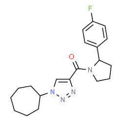 ChemSpider 2D Image | (1-Cycloheptyl-1H-1,2,3-triazol-4-yl)[2-(4-fluorophenyl)-1-pyrrolidinyl]methanone | C20H25FN4O