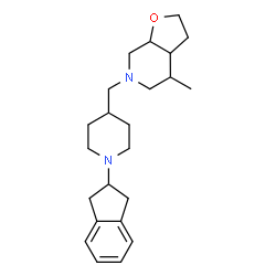 ChemSpider 2D Image | N-{[1-(2,3-Dihydro-1H-inden-2-yl)-4-piperidinyl]methyl}-2-methyl-N-(tetrahydro-2-furanylmethyl)-1-propanamine | C24H38N2O