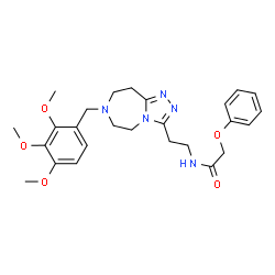 ChemSpider 2D Image | 2-Phenoxy-N-{2-[7-(2,3,4-trimethoxybenzyl)-6,7,8,9-tetrahydro-5H-[1,2,4]triazolo[4,3-d][1,4]diazepin-3-yl]ethyl}acetamide | C26H33N5O5