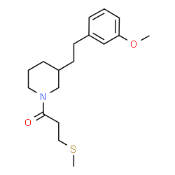 ChemSpider 2D Image | 1-{3-[2-(3-Methoxyphenyl)ethyl]-1-piperidinyl}-3-(methylsulfanyl)-1-propanone | C18H27NO2S