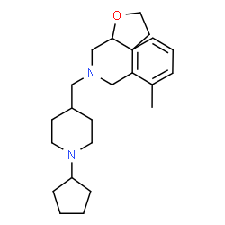 ChemSpider 2D Image | 1-(1-Cyclopentyl-4-piperidinyl)-N-(2-methylbenzyl)-N-(tetrahydro-2-furanylmethyl)methanamine | C24H38N2O