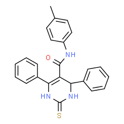 ChemSpider 2D Image | 5-pyrimidinecarboxamide, 1,6-dihydro-2-mercapto-N-(4-methylphenyl)-4,6-diphenyl- | C24H21N3OS